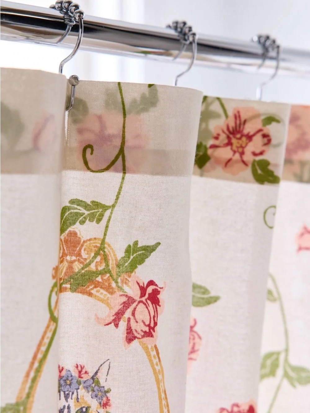 Finley Floral Frame Patterned Shower Curtain by- Urban Outfitters